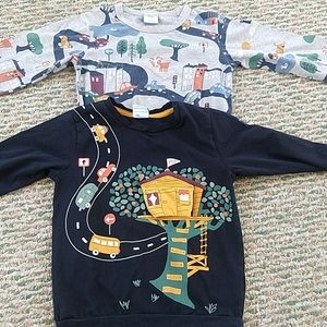 Two Polarn O. Pyret organic long sleeve T shirts